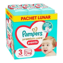 Scutece-chilotel Pampers Premium Care Pants XXL Box Marimea 3, 6-11 kg, 144 bucati