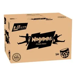 Scutece-chilotel pentru noapte Ninjamas pt Fetite 8-12 ani, 27-43 kg, 54 buc, Pampers