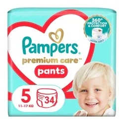 Scutece-chilotel Premium Care Pants Nr.5 12-17kg, 34 bucati, Pampers