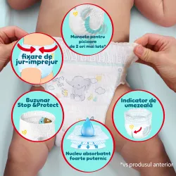 Scutece-chilotel Premium Care Pants Nr.5 12-17kg, 34 bucati, Pampers
