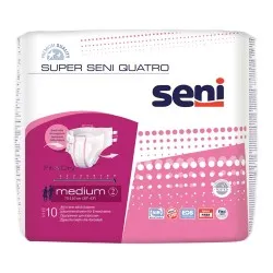 Scutece cu sistem inchis Super Quatro Medium, 10 bucati, Seni