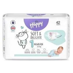 Scutece Happy New Born 2-5kg, 42 bucati, Bella Baby
