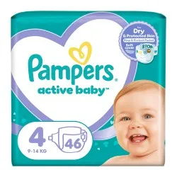 Scutece Pampers Active Baby Marimea 4, 9-14 kg, 46 buc