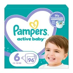 Scutece Pampers Active Baby Mega Box Marimea 6, 13-18 kg, 96 buc