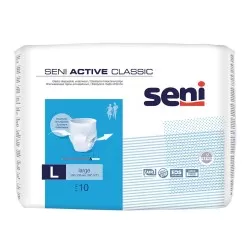 Chilot elastic absorbant Active Classic, Large, 10 bucati, Seni