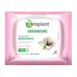 Servetele demachiante ten uscat si sensibil Skin Moisture, 25 bucati, Elmiplant