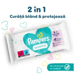 Servetele umede Pampers Sensitive, 4 pachete x 52, 208 buc