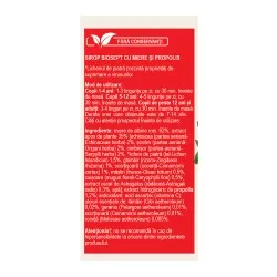 Sirop Biosept sirop miere, vitamina C si propolis, 100 ml, Fares