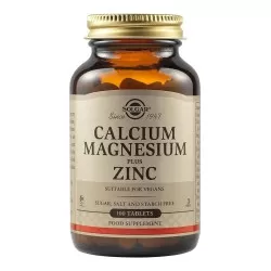 Calciu + Magneziu + Zinc, 100 tablete, Solgar
