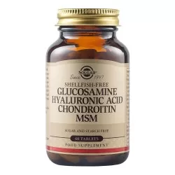 Glucozamina, Acid hialuronic, Condroitina si MSM, 60 tablete, Solgar