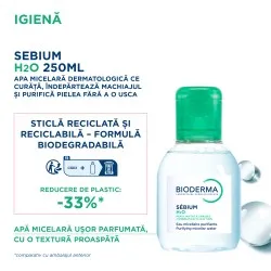 Solutie micelara ten mixt si gras H2O Sebium, 100 ml, Bioderma