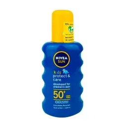 Spray colorat de protectie solara pentru copii SPF 50+ Protect & Care, 200 ml, Nivea Sun