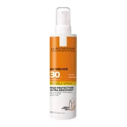Spray invizibil cu protectie solara SPF 30+ pentru corp, piele sensibila, ultra-rezistent, fara parfum, 200 ml, Anthelios, La Roche Posay