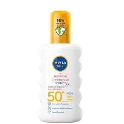 Spray pentru protectie solara SPF 50+ Allergy Sensitive Protect, 200 ml, Nivea Sun