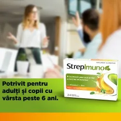 Strepimuno cu miere, catina si propolis, 24 pastile de supt, Reckitt Benckiser