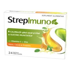 Strepimuno cu miere, catina si propolis, 24 pastile de supt, Reckitt Benckiser