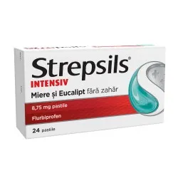 Strepsils Intensiv Miere si Eucalipt fara zahar, 8,75 mg, 24 pastile, Reckitt Benckiser Healthcare
