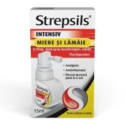 Strepsils Intensiv spray cu miere si lamaie, 8,75mg/doza, 15 ml, Reckitt Benckiser
