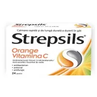 Strepsils Orange Vitamina C, 24 pastile, Reckitt Benckiser Healthcare