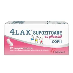 Supozitoare cu glicerina pentru copii 4Lax, 12 bucati, Labormed