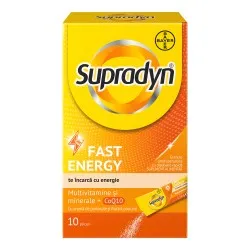 Supradyn Fast Energy cu coenzima Q10, 10 plicuri, Bayer