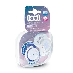 Suzeta Dynamic Night & Day Silicon Baiat Elefant 0-3 luni 22/809, 2 bucati, Lovi