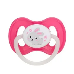 Suzeta roz din latex rotunda Bunny & Company 0-6 luni, 1 bucata, Campol babies