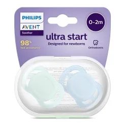 Suzeta Ultra Start Bleu/Verde 0-2luni, 075/02, 2 buc, Avent Philips