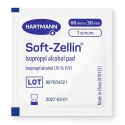 Tampoane impregnate cu alcool, 6 x 3cm, 100 bucati, Soft-Zellin