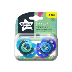 Tomme Tippee TT0175 Suzeta Ortodontica Zi Fun Pisica/Caine 0-6 luni -buc x 2