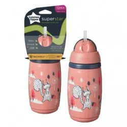 Tommee Tippee TT0395 Cana cu Pai Izoterma cu Protectie Bacshield Roz +12 luni x 266ml