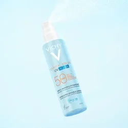 Spray hidratant pentru fata si corp cu protectie solara SPF 50 Capital Soleil UV Aqua, 200 ml, Vichy