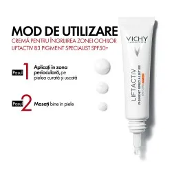 Crema Contur Ochi SPF50+ Liftactiv B3, 15ml, Vichy
