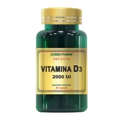Vitamina D3 2000UI, 60 capsule, Cosmopharm