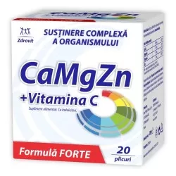 CaMgZn + Vitamina C, 20 plicuri, Zdrovit