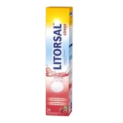 Electroliti cu aroma de cireste Litorsal, 24 comprimate efervescente, Zdorvit
