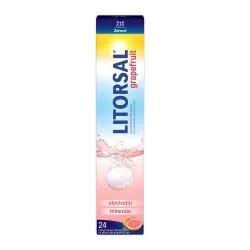 Litorsal electroliti cu aroma de grapefruit, 24 comprimate efervescente, Zdrovit