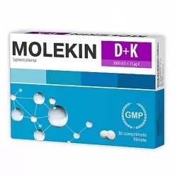 Molekin D + K, 30 comprimate, Zdrovit