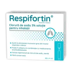 Clorura de sodiu 3% solutie pentru inhalatii Respifortin, 60 fiole x 4 ml, Zdrovit