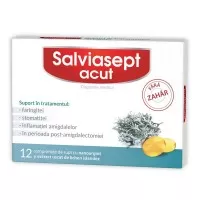 Salviasept Acut, fara zahar, 12 comprimate, Zdrovit
