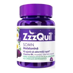 ZzzQuil Natura cu Melatonina, Vitamina B6, Musetel, Valeriana si Lavanda,  30 jeleuri