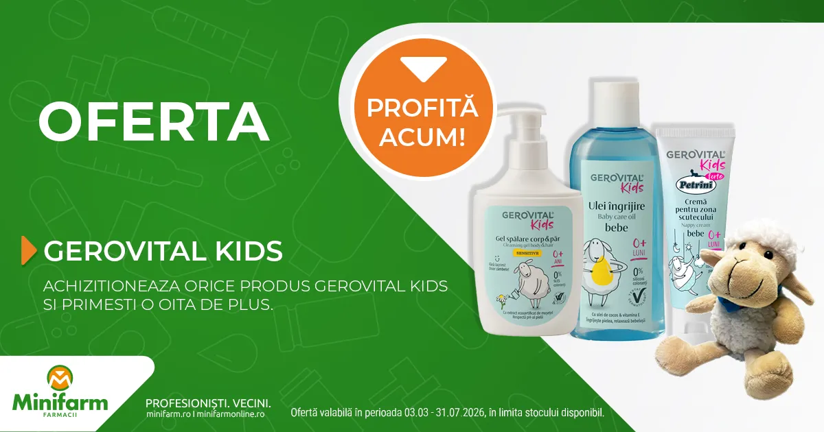 Achizitioneaza orice produs Gerovital Kids si primesti o oita de plus