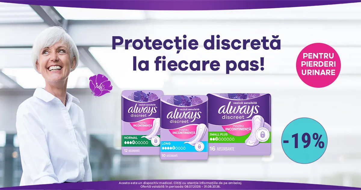 Always Discreet pentru incontinenta - P&G - 19% discount