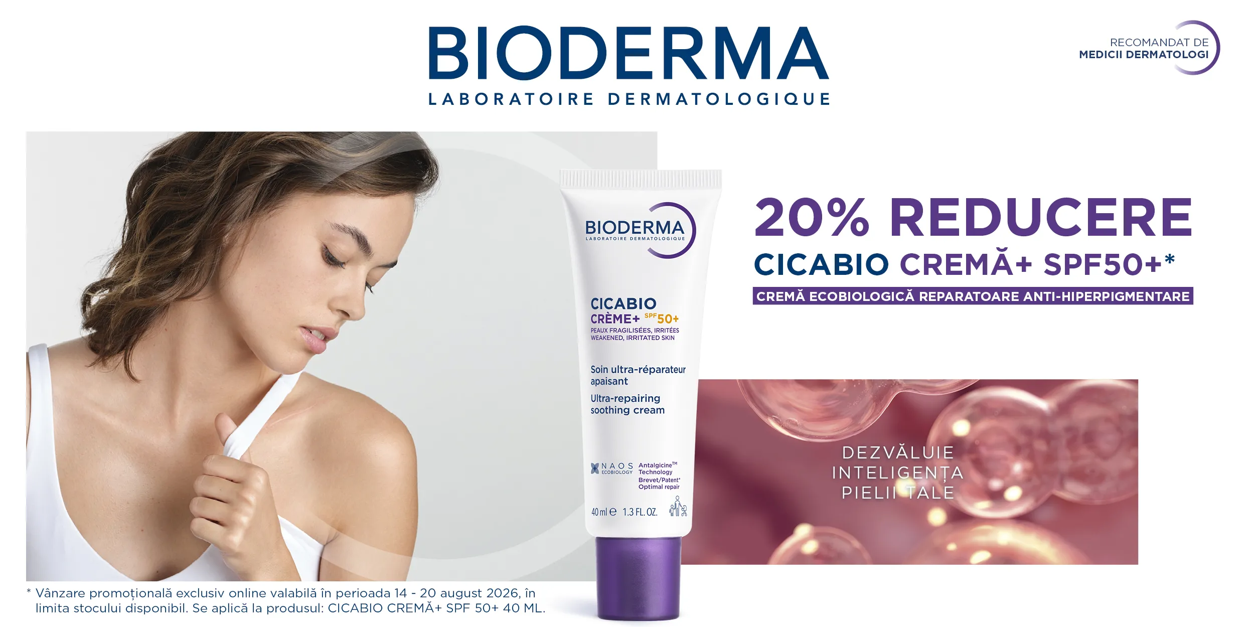 Bioderma - Crema Cicabio SPF 50 - Exclusiv online - 20% discount
