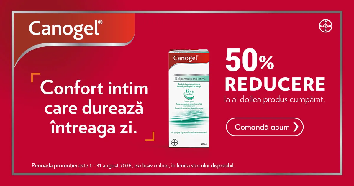 Cumpara doua Canogel - gel pentru igiena intima si primesti 50% reducere la al doilea produs