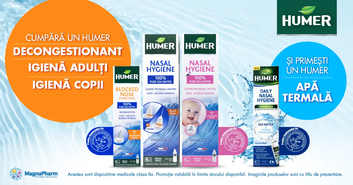 Cumpara un Humer decongestionant igiena adulti/ copii si primesti un Humer Apa Termala