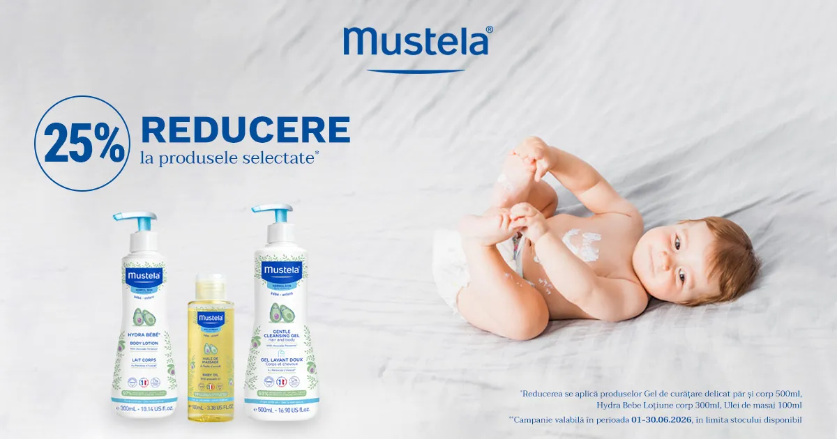 Mustela - 25% reducere la produsele selectionate