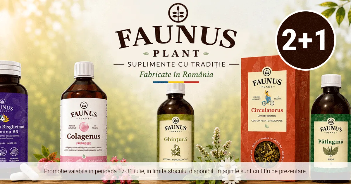 Oferta 2+1 - Cumpara doua produse identice Faunus Plant si mai primesti unul - Promotia se aplica produselor selectate