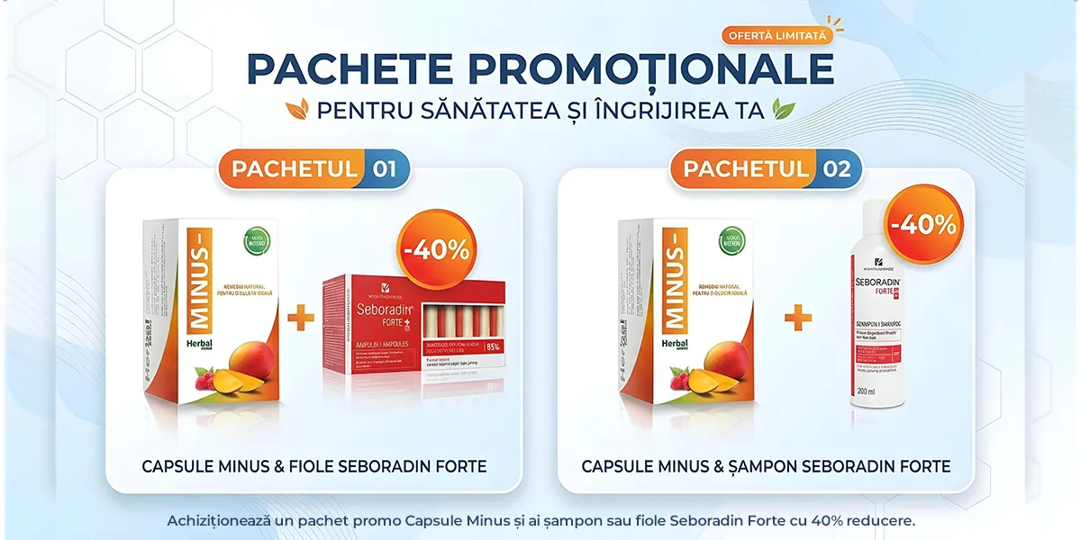 Pachete promotionale pentru sanatatea si ingrijirea ta - Minus & Seboradin Forte