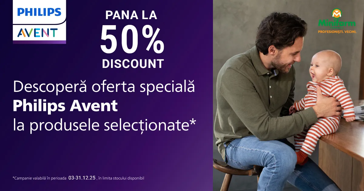 Profita de pana la 50% discount la produsele Philips Avent selectate